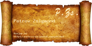 Petrov Zsigmond névjegykártya