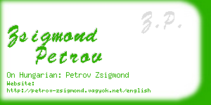 zsigmond petrov business card